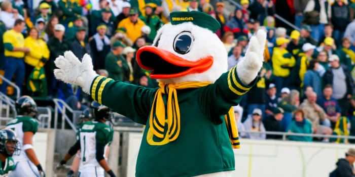 Oregon Ducks' mascot.