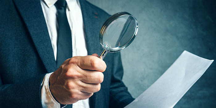 Person examines a paper